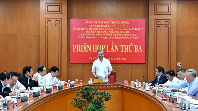 Ban Chỉ đạo Trung ương về tổng kết việc thực hiện Nghị quyết số 18-NQ/TW họp Phiên thứ 3