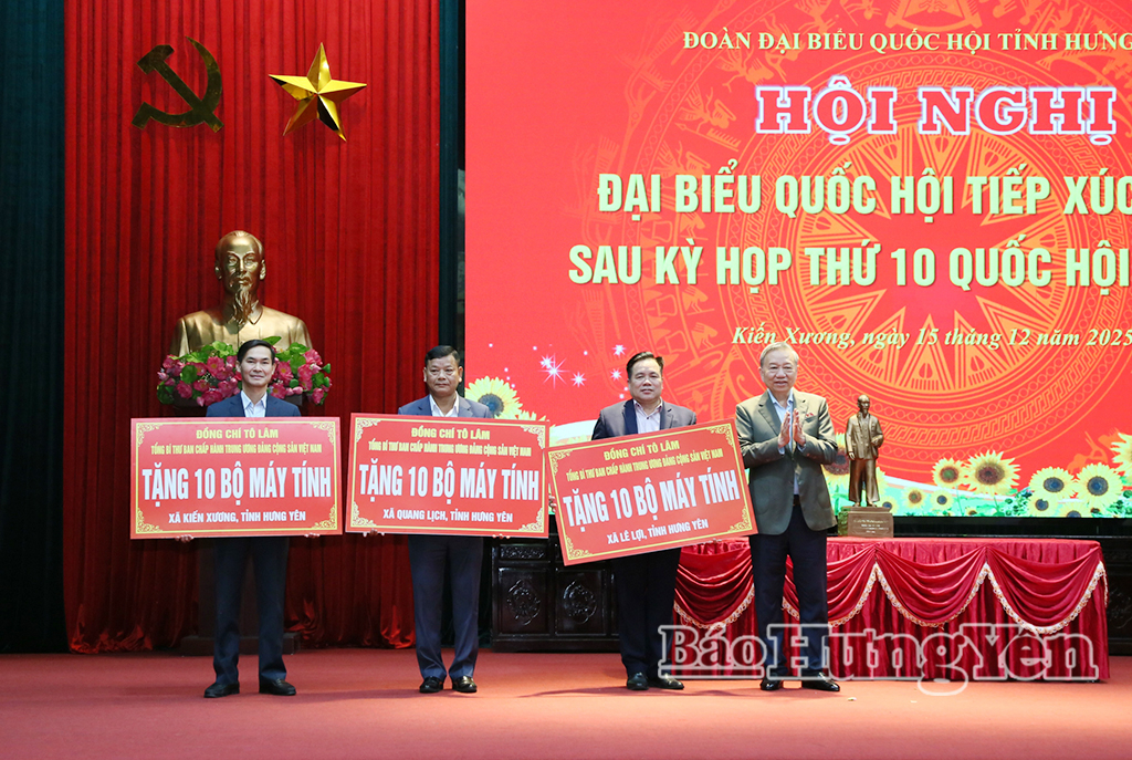 Tổng Bí thư Tô Lâm và Đoàn đại biểu Quốc hội tỉnh tiếp xúc cử tri các xã: Kiến Xương, Quang Lịch, Lê Lợi
