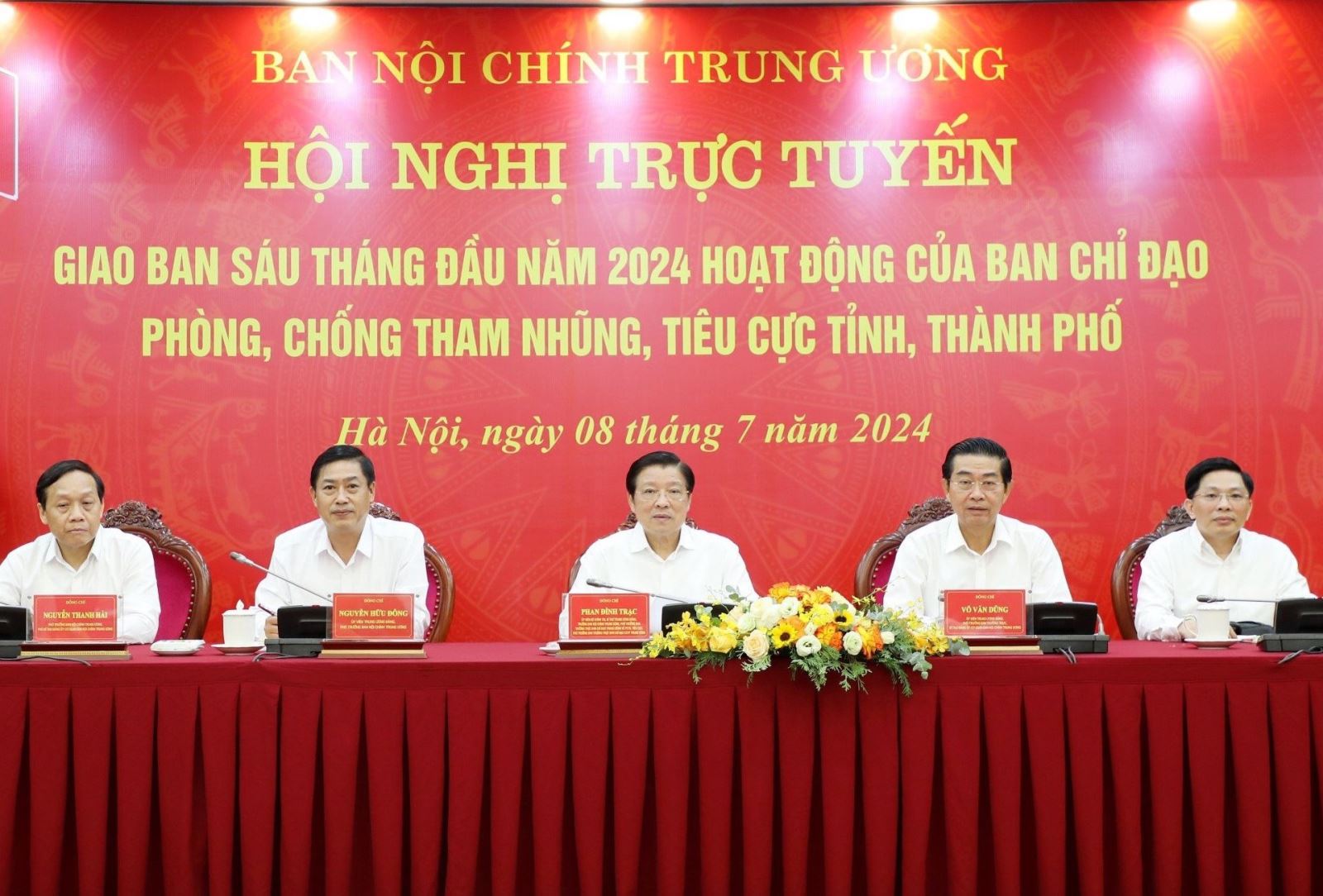 Hội nghị sơ kết 06 tháng đầu năm 2024 về hoạt động của Ban Chỉ đạo PCTNTC tỉnh thành phố trực thuộc Trung ương