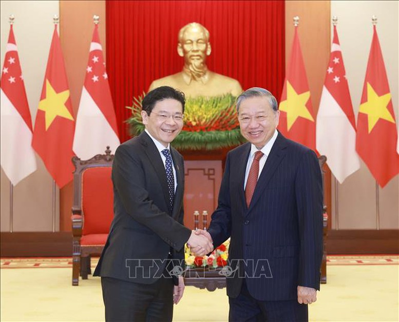 Tổng Bí thư Tô Lâm tiếp Thủ tướng Cộng hòa Singapore