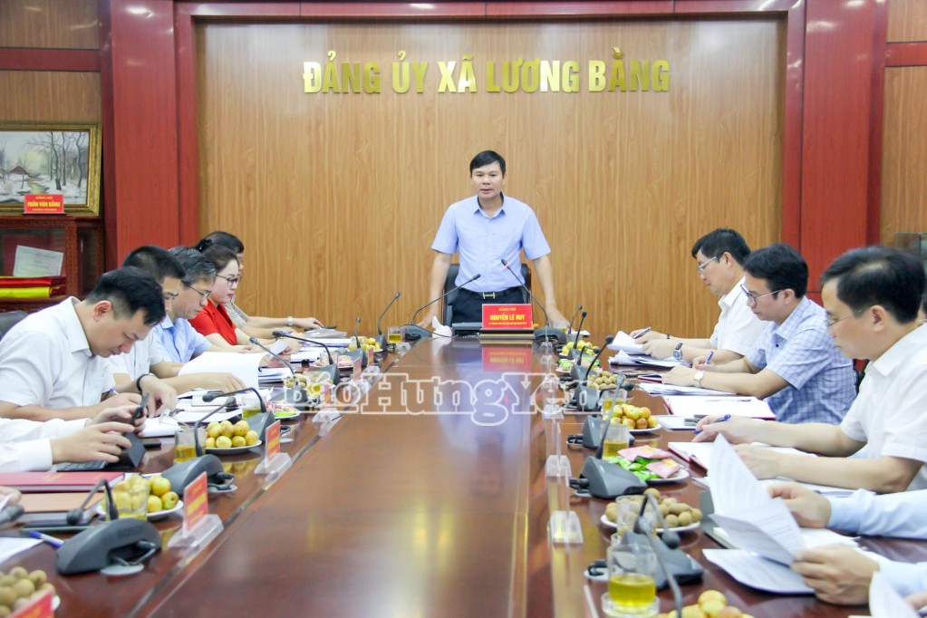 Đồng chí Phó Chủ tịch UBND tỉnh Nguyễn Lê Huy kiểm tra, đôn đốc giải ngân vốn đầu tư công và vận hành chính quyền 2 cấp tại xã Lương Bằng.